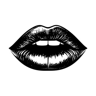 Lips Doodle Front SVG cut file