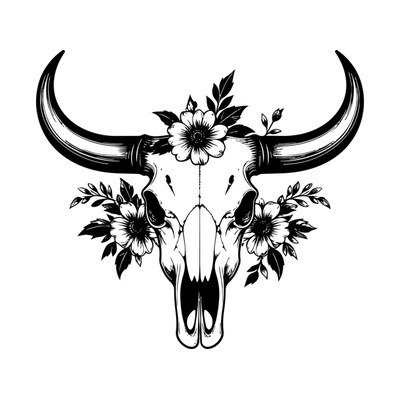 Longhorn Skull SVG cut file