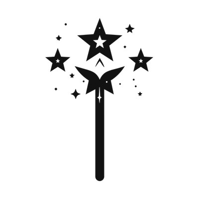 Magic Wand Stars Front SVG cut file