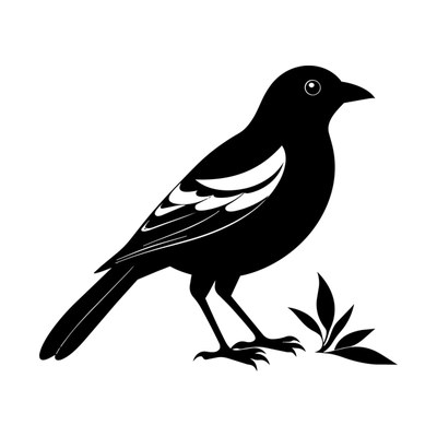 Magpie Silhouette SVG cut file