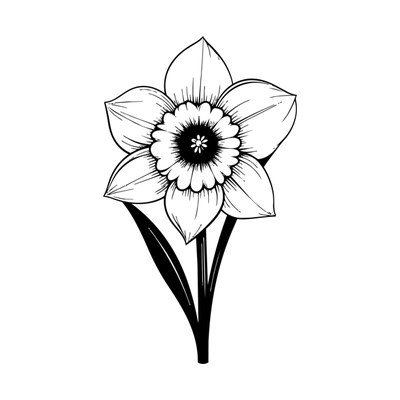 March Daffodil Birth Flower SVG cut file