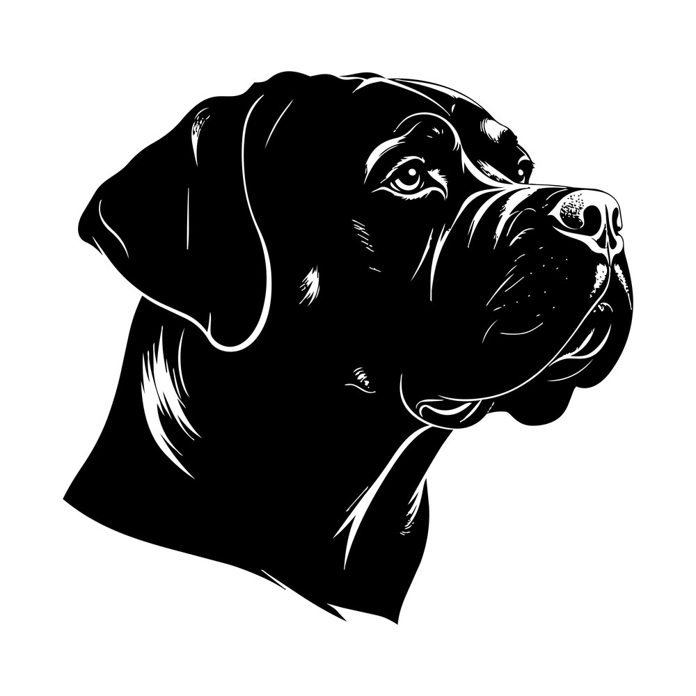 Mastiff Silhouette SVG cut file – SVG, PNG, DXF
