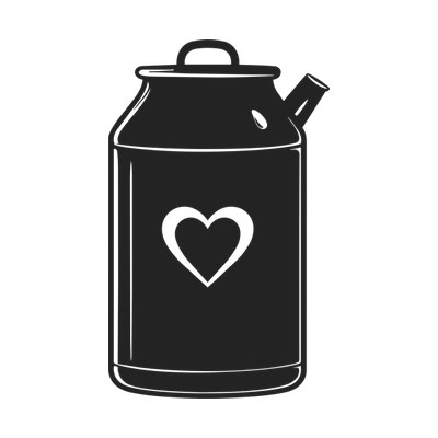 Milk Can Heart Front SVG cut file