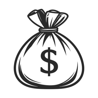 Money Bag Thickline Front SVG cut file