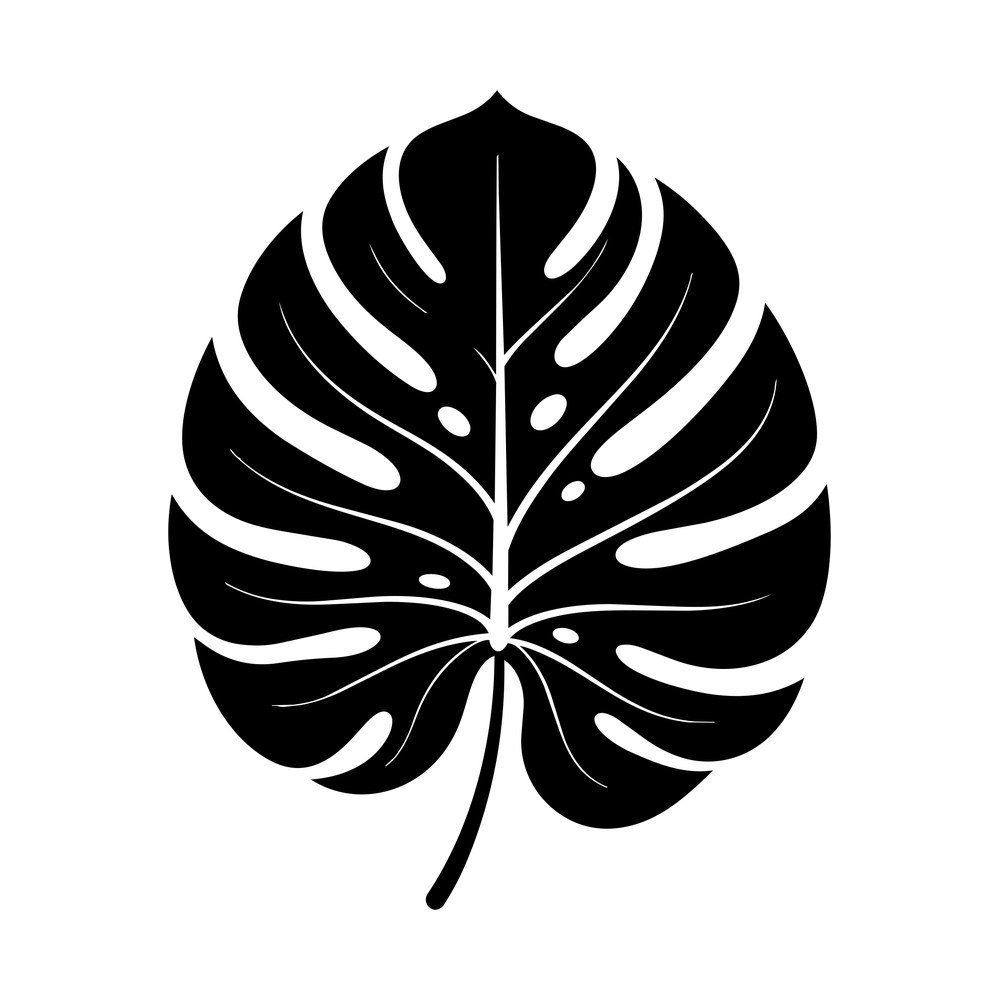 Monstera Leaf Line SVG cut file – SVG, PNG, DXF