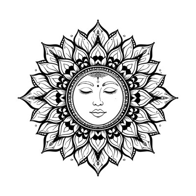 Moon Mandala SVG cut file