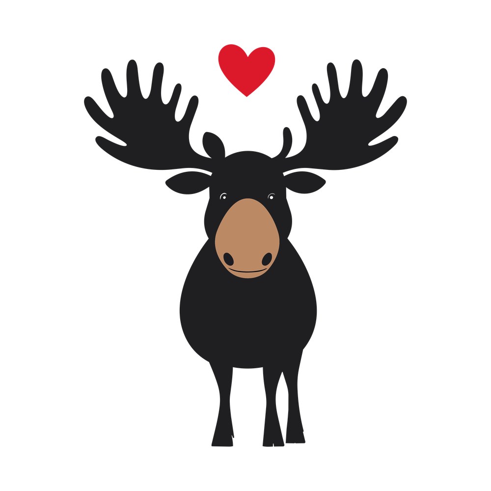 Moose Heart Front – original artwork without the sticker border