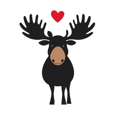 Moose Heart Front SVG cut file