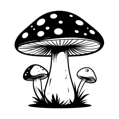 Mushroom Retro SVG cut file
