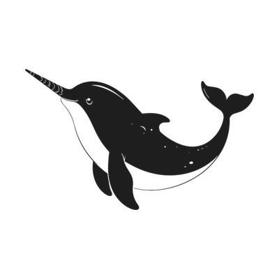 Narwhal Sticker Side SVG cut file
