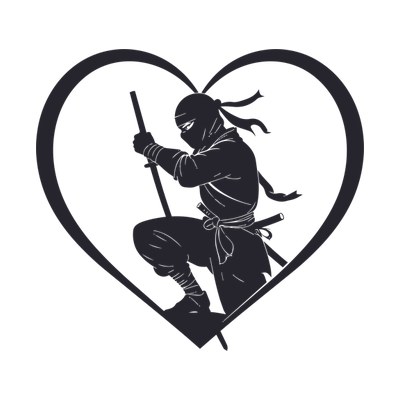 Ninja Heartframe Side SVG cut file