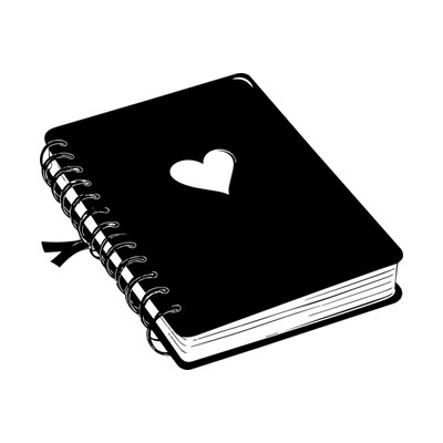 Notebook Heart Side SVG cut file