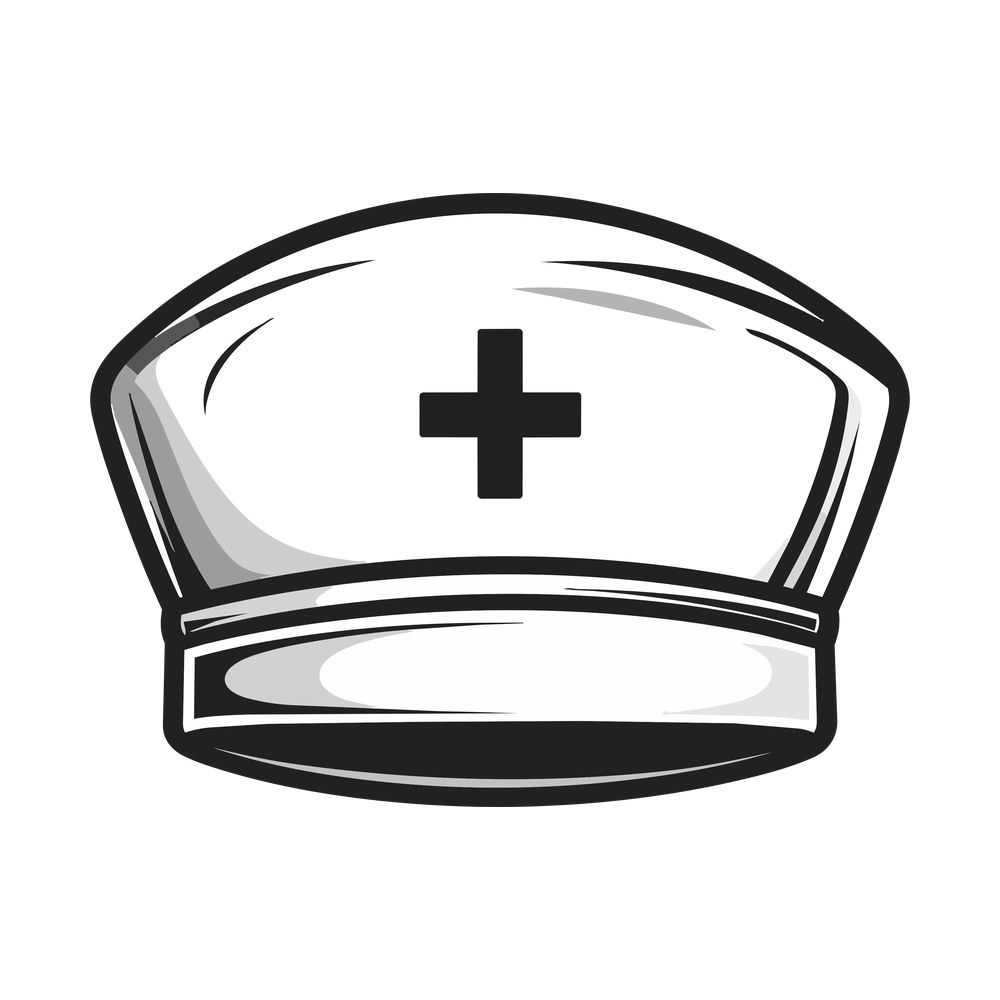 Nurse Cap Doodle – original artwork without the sticker border