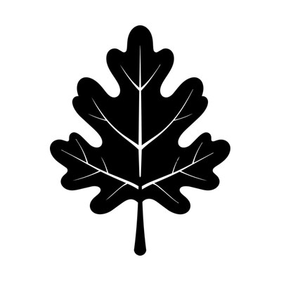 Oak Leaf Chunky Front SVG cut file