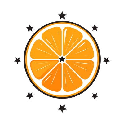 Orange Slice Stars Front SVG cut file