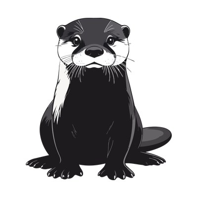 Otter Silhouette Front SVG cut file
