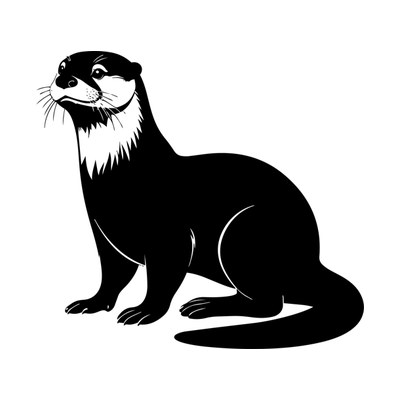 Otter Silhouette SVG cut file