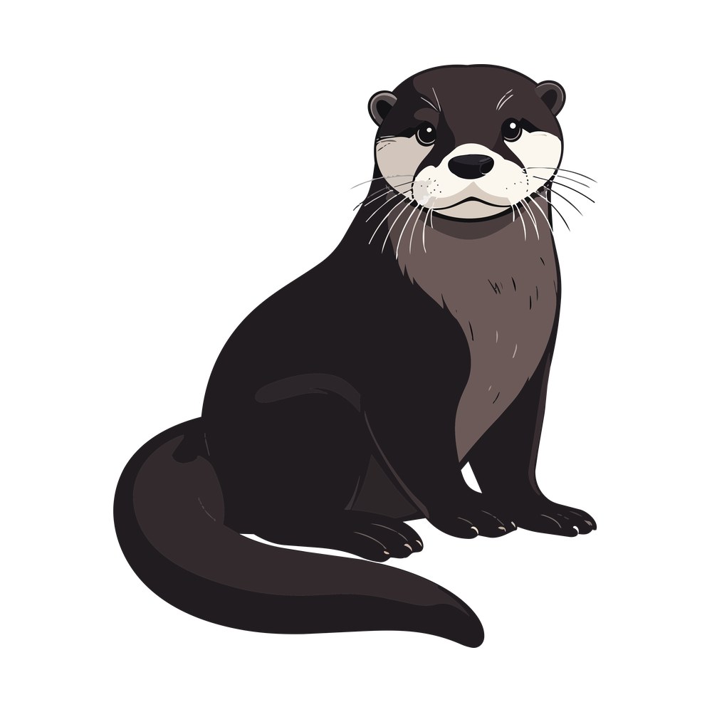 Otter Sticker – original artwork without the sticker border