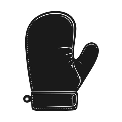 Oven Mitt Silhouette Front SVG cut file