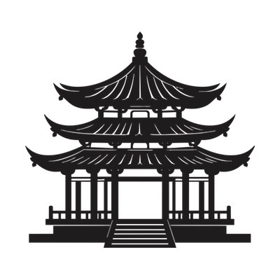 Pagoda Sticker Front SVG cut file