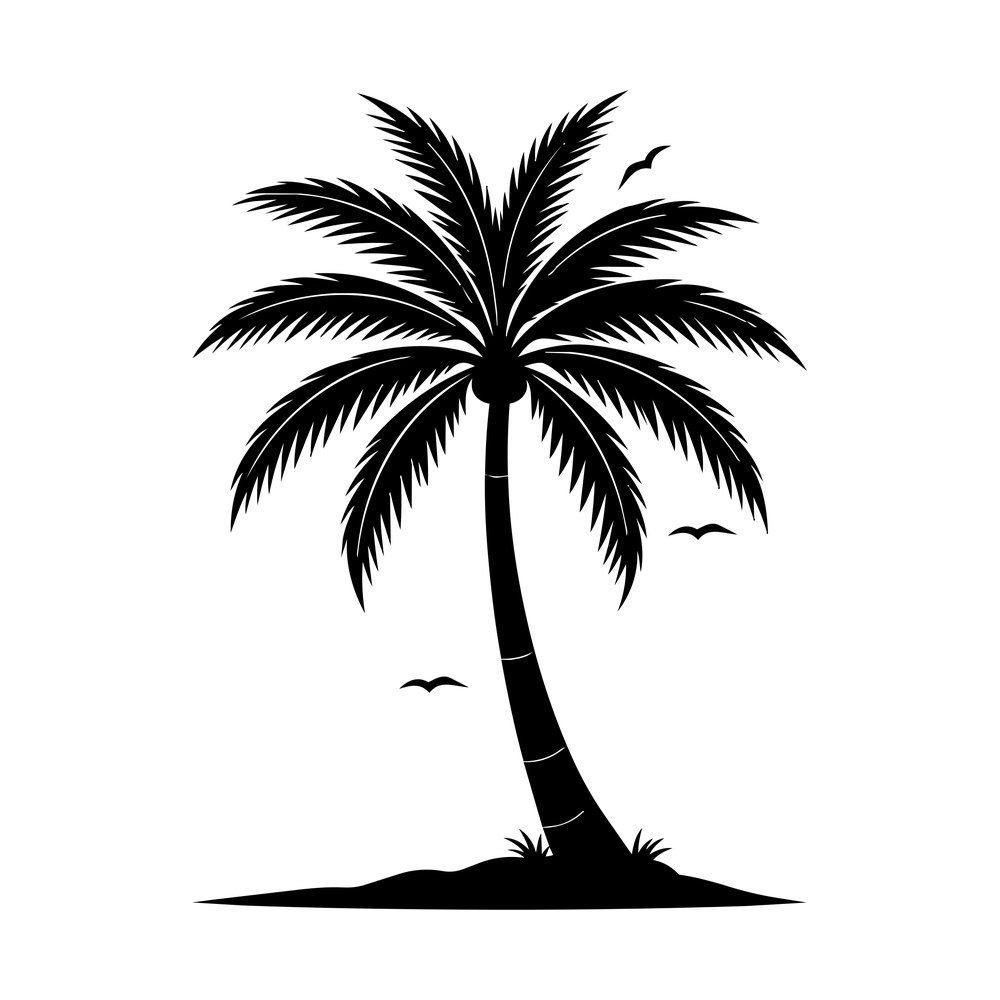 Palm Tree Beach SVG cut file – SVG, PNG, DXF