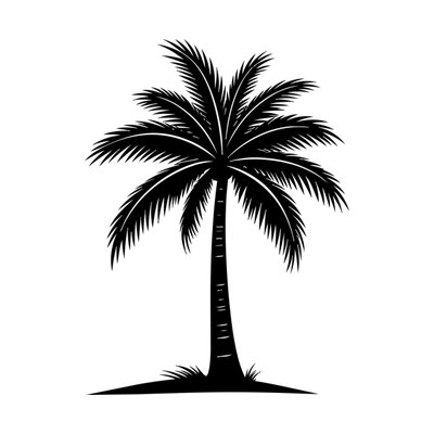 Palm Tree Doodle Side SVG cut file