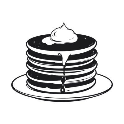 Pancake Stack Retro Side SVG cut file