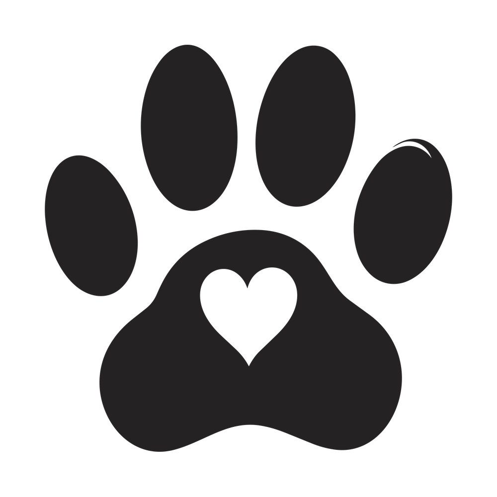 Paw Print Heart SVG cut file – SVG, PNG, DXF