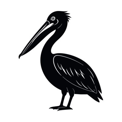 Pelican Silhouette Front SVG cut file