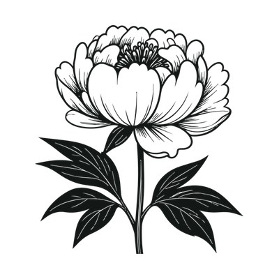Peony Line SVG cut file