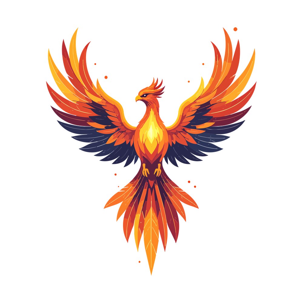 Phoenix Bird Sticker Front – original artwork without the sticker border