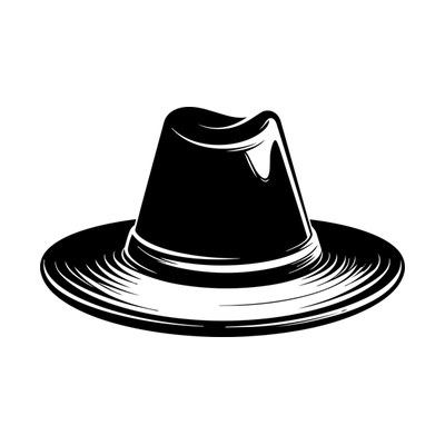 Pilgrim Hat Stencil Front SVG cut file