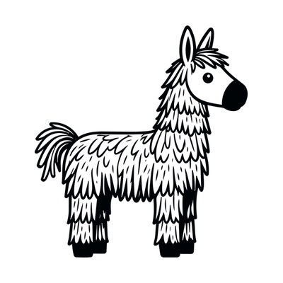 Piñata Thickline Side SVG cut file