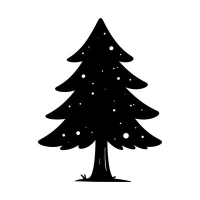 Pine Tree Kawaii Side SVG cut file