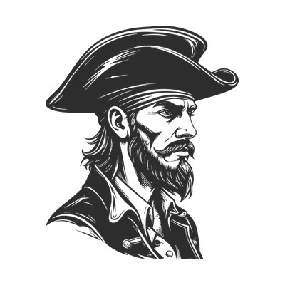 Pirate Doodle Side SVG cut file