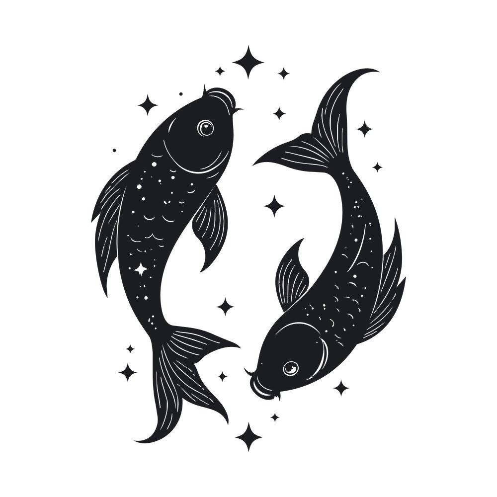 Pisces Fish Zodiac SVG cut file – SVG, PNG, DXF