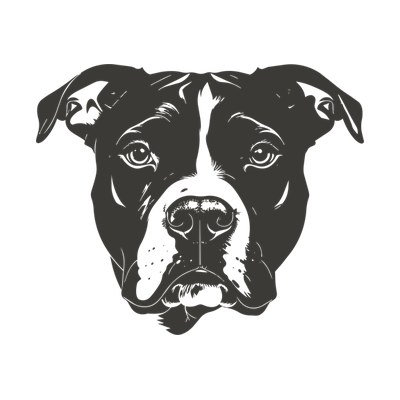 Pit Bull Face Silhouette Front SVG cut file