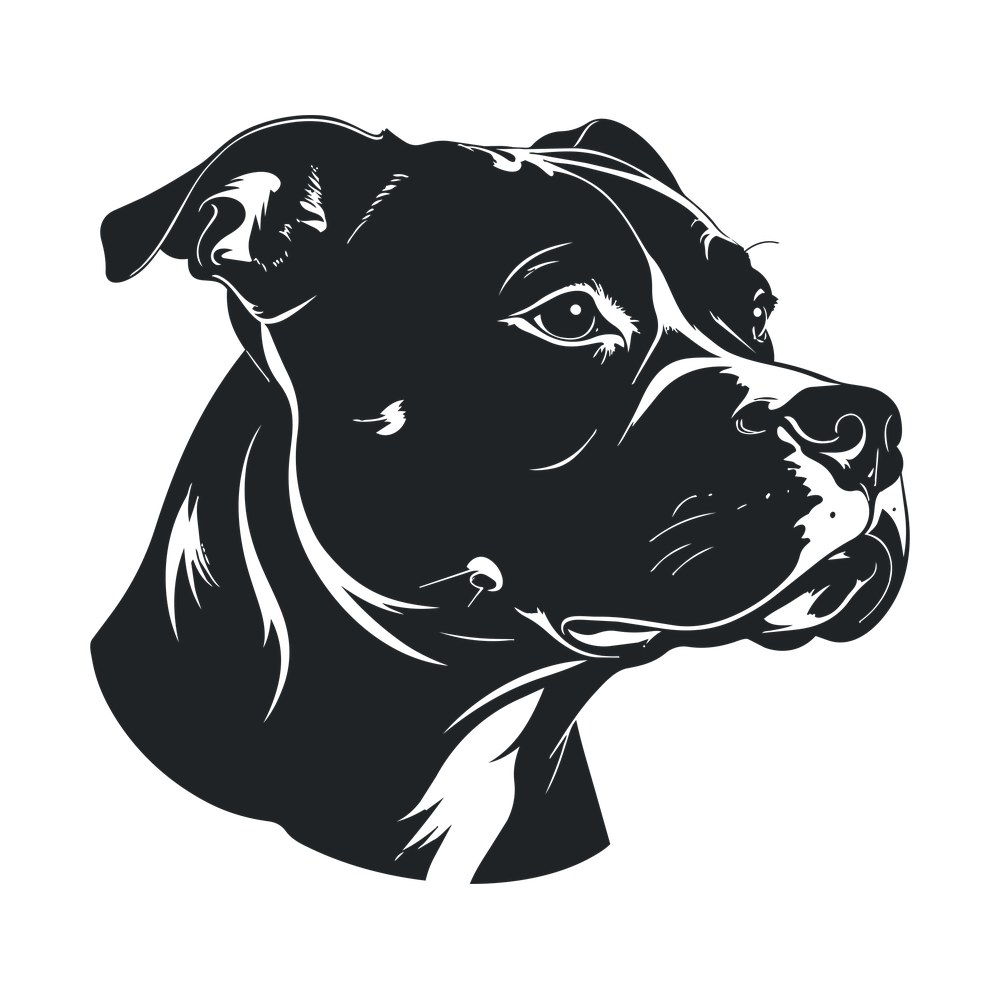 Pitbull Silhouette SVG cut file – SVG, PNG, DXF
