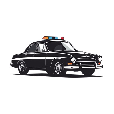 Police Car Retro SVG cut file