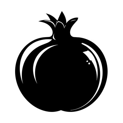 Pomegranate Badge Front SVG cut file