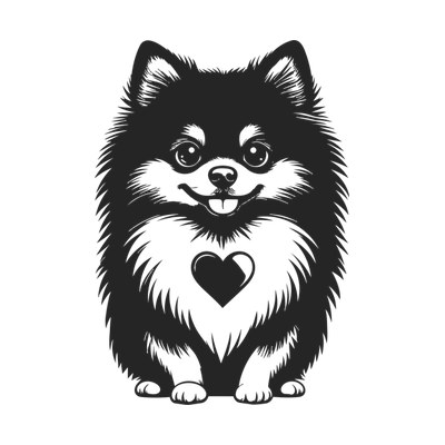 Pomeranian Heart SVG cut file