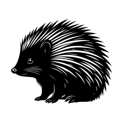 Porcupine Silhouette SVG cut file
