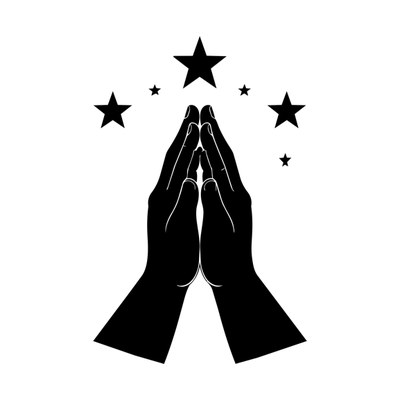 Praying Hands Stars SVG cut file