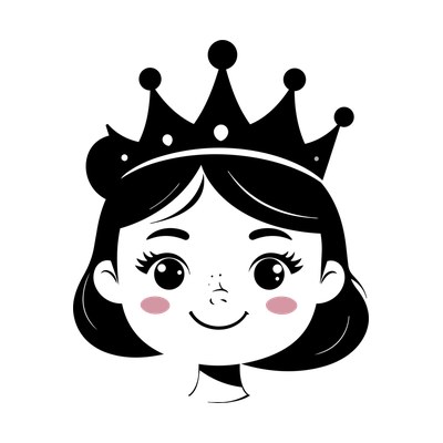Princess Crown Cartoon Front SVG cut file