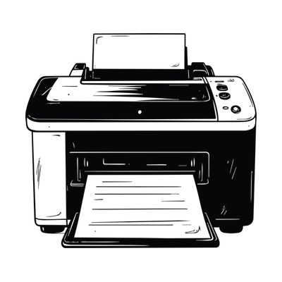 Printer Doodle Front SVG cut file