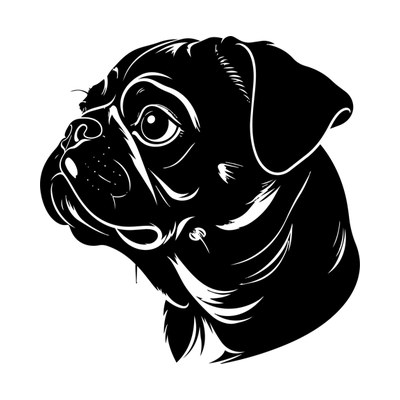 Pug Silhouette SVG cut file