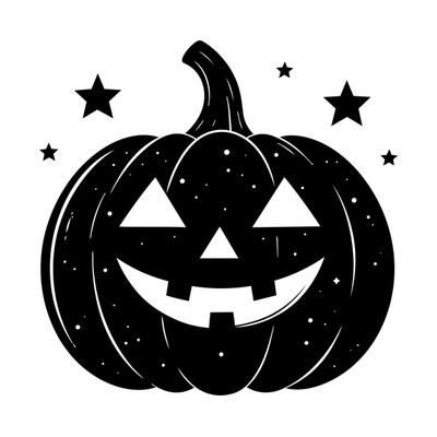 Pumpkin Face Stars SVG cut file