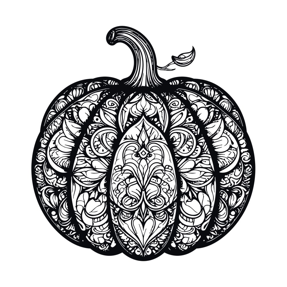 Pumpkin Mandala SVG cut file – SVG, PNG, DXF