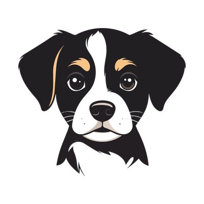 Puppy Face Retro Front SVG cut file
