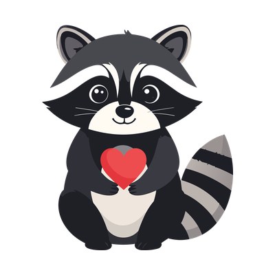 Raccoon Heart SVG cut file